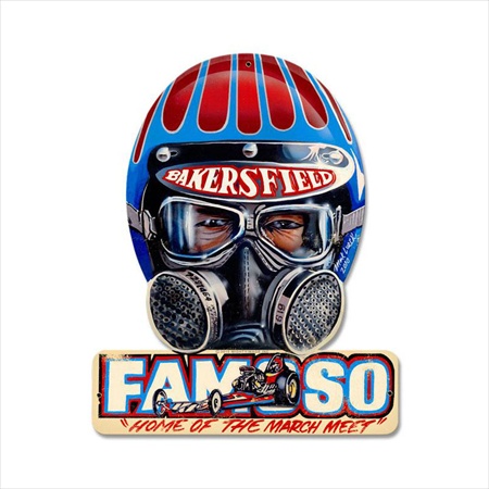 Fam021 Famoso Automotive Helmet Metal Sign