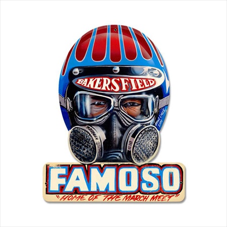 Fam022 Famoso Automotive Helmet Metal Sign