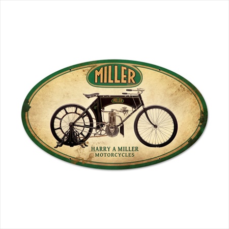 Past Time Signs FRC057 Miller Motorcycles Motorcycle Oval Metal Sign Past Time Signs FRC057 Miller Motorcycles Motorcycle Oval Metal Sign