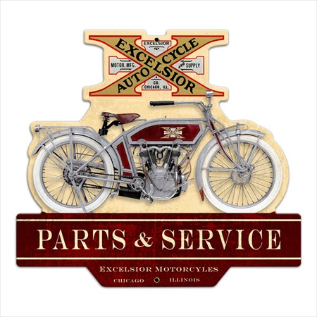 Past Time Signs FRC058 Excelsior Motorcycle Custom Metal Shape Past Time Signs FRC058 Excelsior Motorcycle Custom Metal Shape