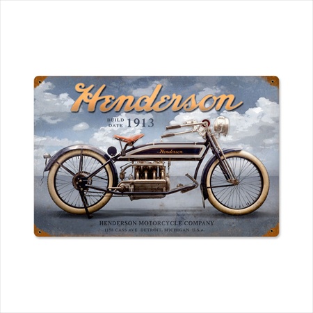 Past Time Signs FRC060 Henderson Clouds Motorcycle Vintage Metal Sign Past Time Signs FRC060 Henderson Clouds Motorcycle Vintage Metal Sign