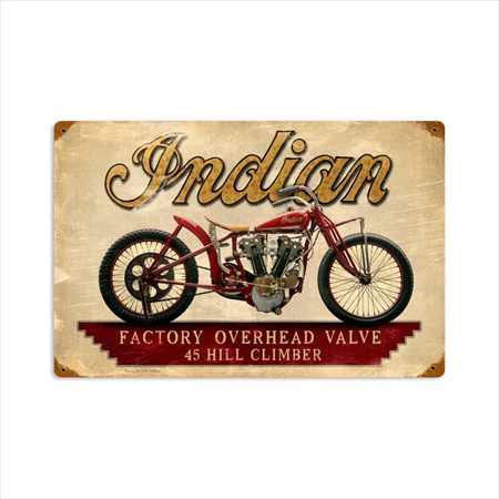 Past Time Signs FRC066 Indian Hillclimber Motorcycle Vintage Metal Sign Past Time Signs FRC066 Indian Hillclimber Motorcycle Vintage Metal Sign