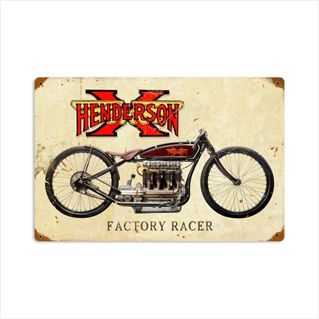 Past Time Signs FRC068 Henderson X Motorcycle Vintage Metal Sign Past Time Signs FRC068 Henderson X Motorcycle Vintage Metal Sign