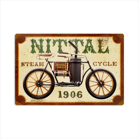 Past Time Signs FRC074 Nittal Steam Cycle Motorcycle Vintage Metal Sign Past Time Signs FRC074 Nittal Steam Cycle Motorcycle Vintage Metal Sign