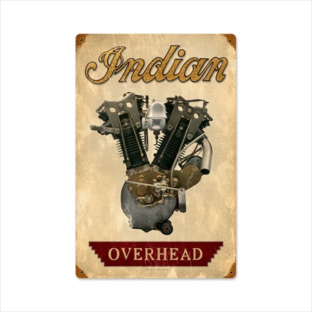 Past Time Signs FRC081 Indian Engine Motorcycle Vintage Metal Sign Past Time Signs FRC081 Indian Engine Motorcycle Vintage Metal Sign