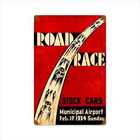 Past Time Signs FRC087 Road Race Automotive Vintage Metal Sign Past Time Signs FRC087 Road Race Automotive Vintage Metal Sign