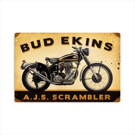Past Time Signs FRC088 Bud Ekins Motorcycle Vintage Metal Sign Past Time Signs FRC088 Bud Ekins Motorcycle Vintage Metal Sign
