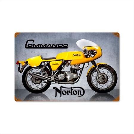 Past Time Signs FRC095 Commando Motorcycle Vintage Metal Sign Past Time Signs FRC095 Commando Motorcycle Vintage Metal Sign
