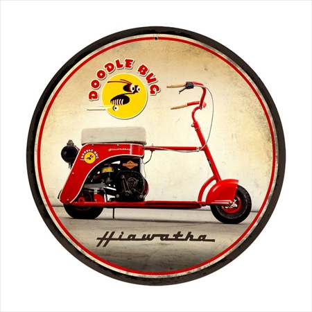 Past Time Signs FRC097 Doodle Bug Motorcycle Round Metal Sign Past Time Signs FRC097 Doodle Bug Motorcycle Round Metal Sign