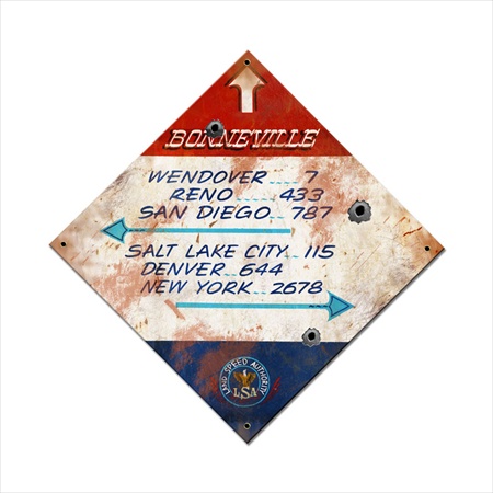 Past Time Signs FRC101 Bonneville Distance Sign Automotive Custom Metal Shape Past Time Signs FRC101 Bonneville Distance Sign Automotive Custom Metal Shape