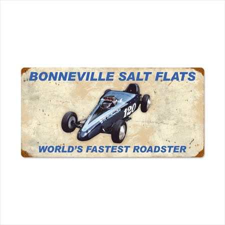 Past Time Signs FRC111 Bonneville Worlds Fastest Roadster Automotive Vintage Metal Sign Past Time Signs FRC111 Bonneville Worlds Fastest Roadster Automotive Vintage Metal Sign