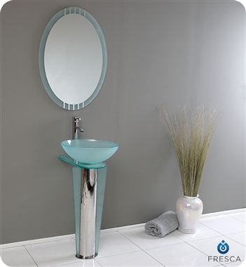 Fvn1053 Vitale Modern Glass Bathroom Vanity With Mirror