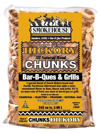 9760-010-0000 All Natural Flavored Wood Smoking Hickory Chunks, Pack Of 12