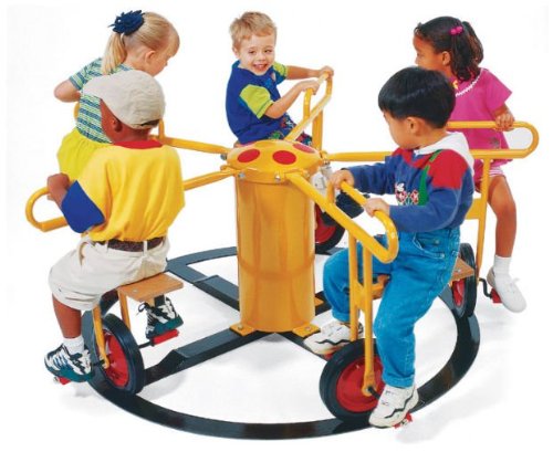 Rpe-5022yw Merry Go Circel Cycle 4 Seat-yellow Outdoor Commercial Playground Playset