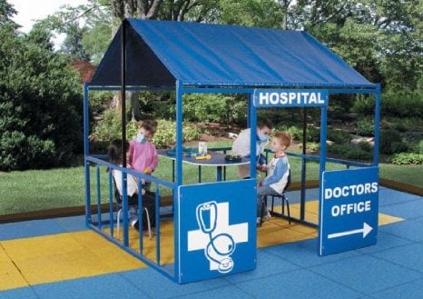 Rpe-5211wtgs Hospital Playhouse With Table- Ground Stake