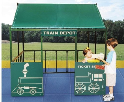 Rpe-5215wtgs Train Depot With Playhouse Table Ground Stake