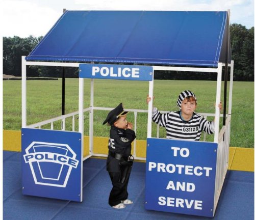 Rpe-5214wtgs Police Station Playhouse With Table- Ground Stake