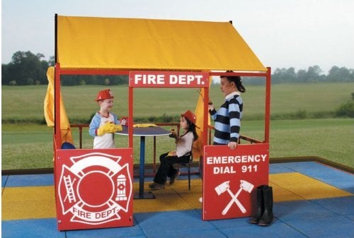 Rpe-5212wtgs Fire Dept Playhouse With Table Ground Stake