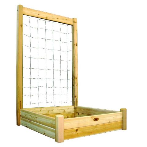 Rgb Tk 48-48 Unfinished 48 X 48 X 13 In. Raised Garden Bed With 48 W X 80 H In. Trellis Kit