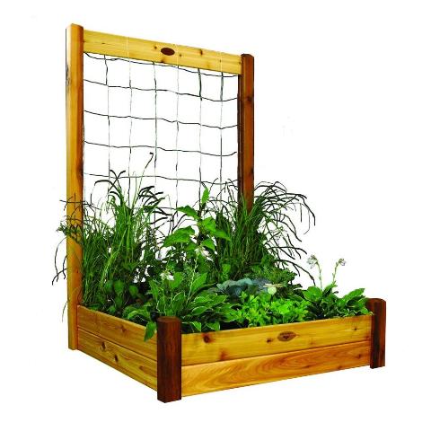 Rgb Tk 48-48s Safe Finish 48 X 48 X 13 In. Raised Garden Bed With 48 W X 80 H In. Trellis Kit