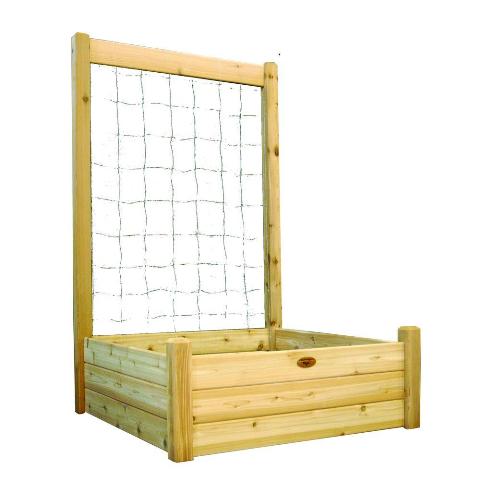 Rgbt Tk 48-48 Unfinished 48 X 48 X 19 In. Raised Garden Bed With 48 W X 80 H In. Trellis Kit