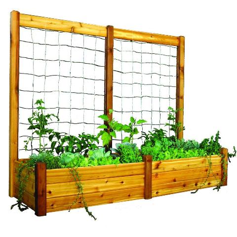 Rgbt Tk 34-95s Safe Finish 34 X 95 X 19 In. Raised Garden Bed With 95 W X 80 H In. Trellis Kit