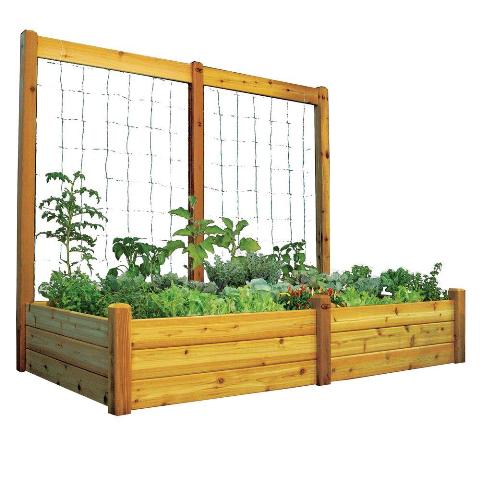 Rgbt Tk 48-95s Safe Finish 48 X 95 X 19 In. Raised Garden Bed With 95 W X 80 H In. Trellis Kit