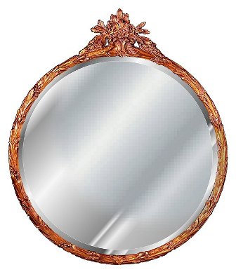 Round Flower Basket Bronze Decorative Mirror