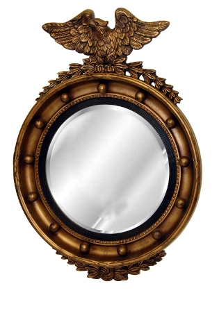 Regency Eagle Bevel Tarnished Gold Decorative Mirror