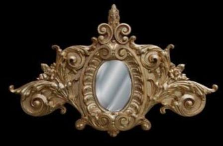 Hickory Manor Hm9718gl Scroll Top Gold Leaf Decorative Mirror