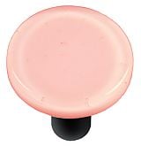 Hk1000-krb Petal Pink Round Glass Cabinet Knob - Black Post
