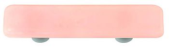 Hk1000-pa Petal Pink Rectangle Glass Cabinet Pull - Aluminum Post