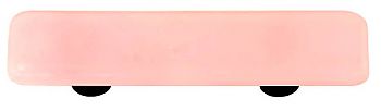 Hk1000-pb Petal Pink Rectangle Glass Cabinet Pull - Black Post