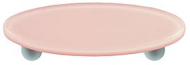 Hk1000-poa Petal Pink Oval Glass Cabinet Pull - Aluminum Post