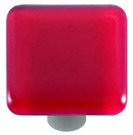 Hk1001-ka Light Pink Square Glass Cabinet Knob - Aluminum Post