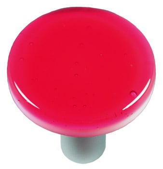 Hk1001-kra Light Pink Round Glass Cabinet Knob - Aluminum Post