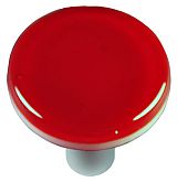 Hk1004-kra Red Round Glass Cabinet Knob - Aluminum Post