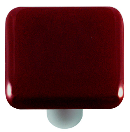 Hk1005-ka Garnet Red Square Glass Cabinet Knob - Aluminum Post