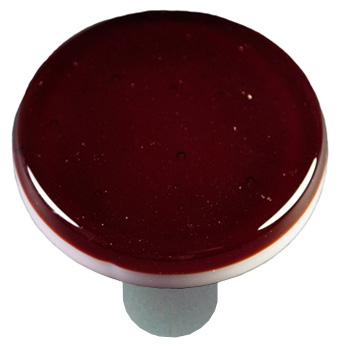 Hk1005-kra Garnet Red Round Glass Cabinet Knob - Aluminum Post