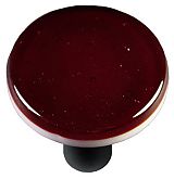Hk1005-krb Garnet Red Round Glass Cabinet Knob - Black Post
