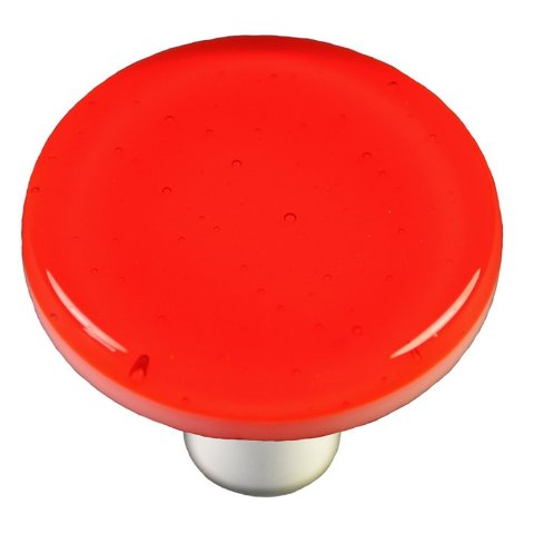 Hk1007-krb Transparent Orange Round Glass Cabinet Knob - Black Post