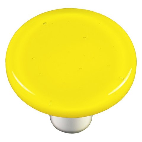 Hk1010-kra Canary Yellow Round Glass Cabinet Knob - Aluminum Post