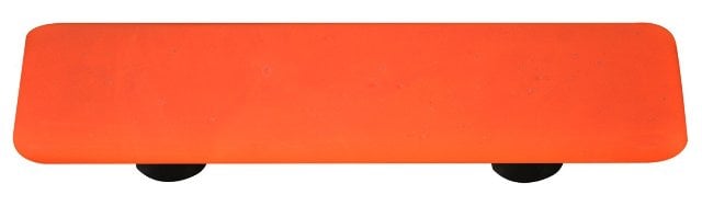Opaline Orange Rectangle Glass Cabinet Pull - Black Post