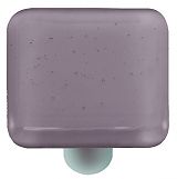 Hk1036-ka Dusty Lilac Square Glass Cabinet Knob - Aluminum Post