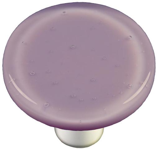 Hk1036-kra Dusty Lilac Round Glass Cabinet Knob - Aluminum Post