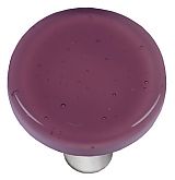 Hk1037-kra Light Plum Round Glass Cabinet Knob - Aluminum Post