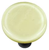Hk1039-krb French Vanilla Round Glass Cabinet Knob - Black Post
