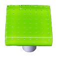 Hk1205-ka Bubbles Spring Green Square Glass Cabinet Knob - Aluminum Post