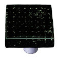 Hk1213-kb Bubbles Black Square Glass Cabinet Knob - Black Post