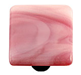 Hk2000-ka Swirl Light Cranberry Square Glass Cabinet Knob - Aluminum Post